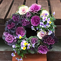 葉ボタンのリングバスケット